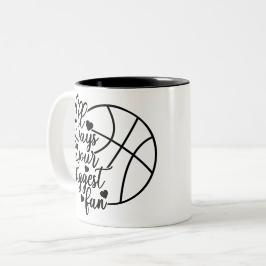 私は常にあなたの最大のファンバスケをする ツートーンマグカップ (正面左)