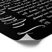 私は常にあなたを愛する黒いスクリプトソング歌詞 ポスター (角)