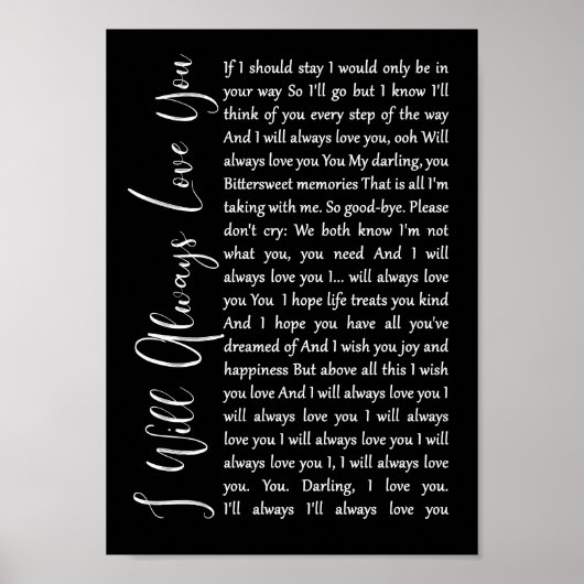 私は常にあなたを愛する黒いスクリプトソング歌詞 ポスター (正面)