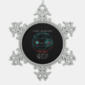 私は常にビデオゲー遊ムのゲーマーおもしろいギフトしない スノーフレークピューターオーナメント (正面)