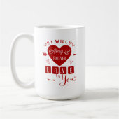 私は常に永遠にあなたを愛するバレンタイン コーヒーマグカップ (左)