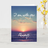 私は常に聖書の聖句クリスチャンと共にいる カード (黄色い花)