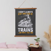 私は常に電車を見ストップてああ待ちYes 吊り下げ型タペストリー (寝室)