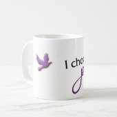 私は平和マグを選びます コーヒーマグカップ (正面左)