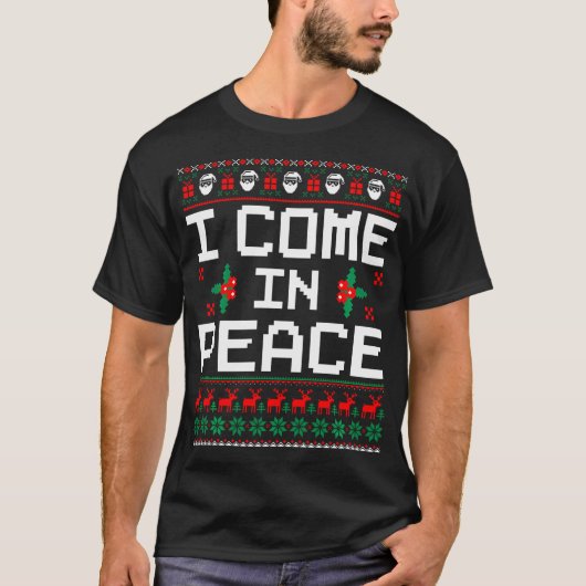 私は平和来に一致するカップルの醜いクリスマス Tシャツ (正面)