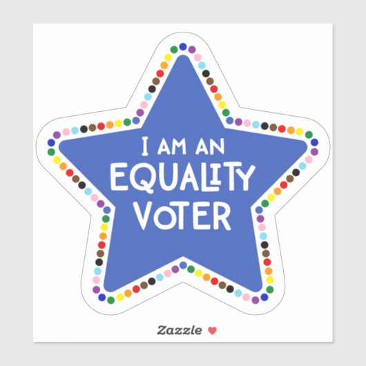 私は平等な投票者だ！LGBTQ+レインボースター シール (シート)