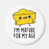 私は年老いたチーズパンでおもしろい大人になる マグネット (正面)