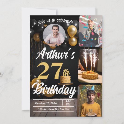 私は年齢カスタムの誕生日ギフトおもしろいを取った 招待状 (裏面)