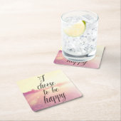 私は幸せであることを選びます スクエアペーパーコースター (インサイチュ)