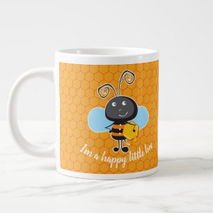 "私は幸せなちっぽけな"マグカップ ジャンボコーヒーマグカップ