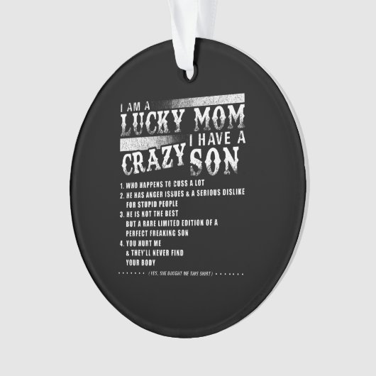 私は幸せな母で息子がい熱狂するる オーナメント (正面)
