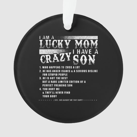 私は幸せな母で息子がい熱狂するる オーナメント (正面)
