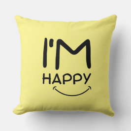 私は幸せな装飾用クッション クッション