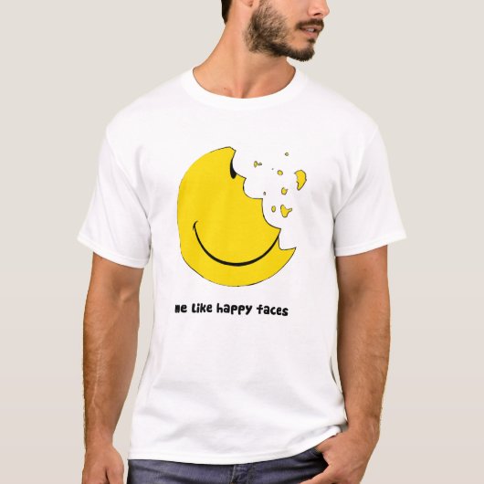 私は幸せな顔シャツが好き Tシャツ (正面)