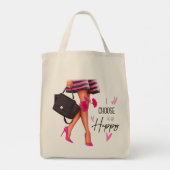 私は幸せになる選択（ライトスキン）トートバッグ トートバッグ (裏面)