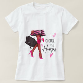 私は幸せになる(黒い肌)女性のTシャツ Tシャツ