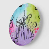 私は幸せ時計を選ぶ ラージ壁時計 (傾斜)