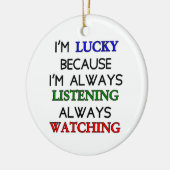 私は幸運だ セラミックオーナメント (左)