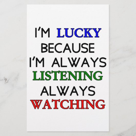 私は幸運だ 便箋 (正面)