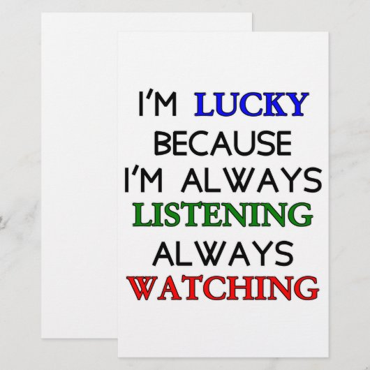 私は幸運だ 便箋 (正面/裏面)