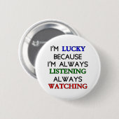 私は幸運だ 缶バッジ (正面&裏面)