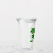 私は幸運と私は格言Itおもしろい St Patrick's Day アクリルタンブラー (右)