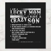 私は幸運なお母さん私は息子のギフト熱狂するアイディアを持っている ワインラベル (シングルラベル)