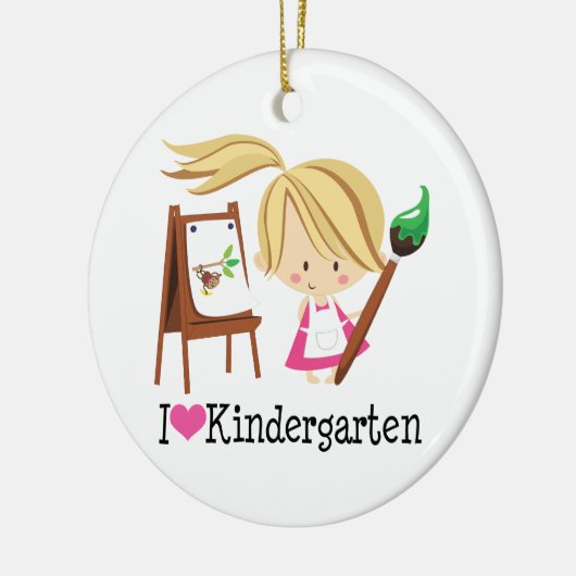 私は幼稚園のギフトを愛します セラミックオーナメント (左)
