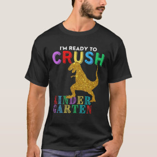 私は幼稚園の恐竜をSに押し戻す準備ができている Tシャツ