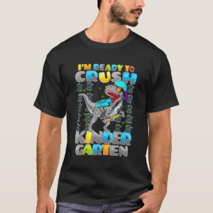私は幼稚園の恐竜をSに押し戻す準備ができている Tシャツ