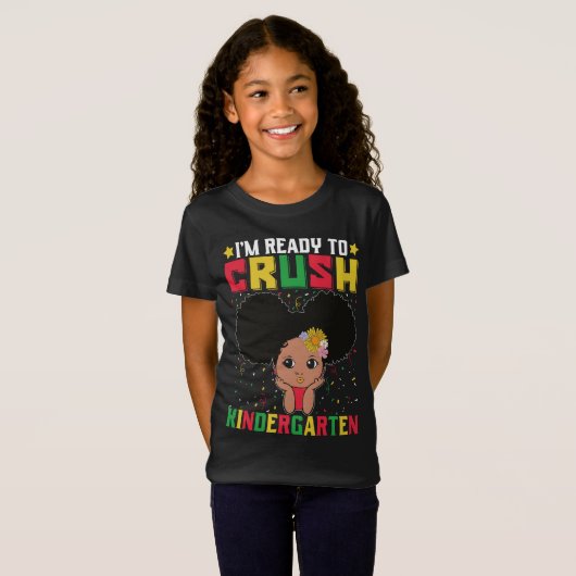 私は幼稚園を潰す準備ができているメラニンブラック Tシャツ (正面フル)