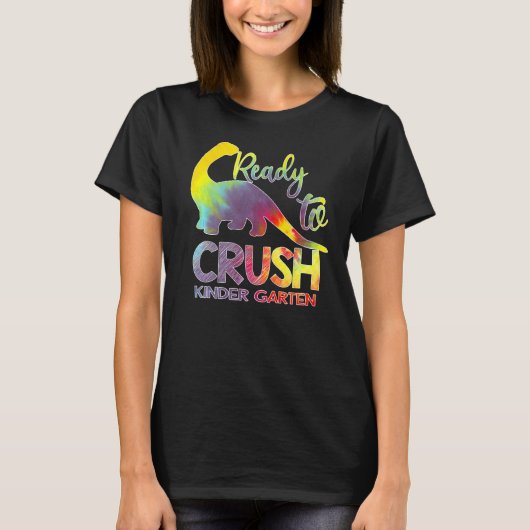 私は幼稚園恐竜を押しつぶす準備ができている Tシャツ (正面)