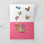 私は幼虫そうMUSHバイオレットバタフライラブカード サンキューカード (内部)