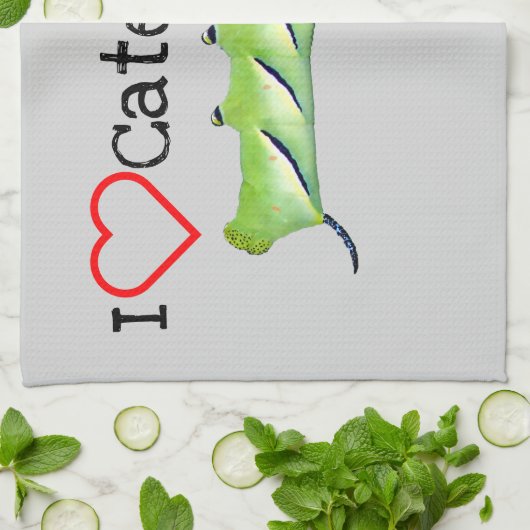 私は幼虫の月桂樹のスフィンクスの台所タオルを愛します キッチンタオル (折り畳み)