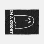 私は幽霊おもしろいことわざハロウィーンの衣装デザイン フリースブランケット (正面(横))