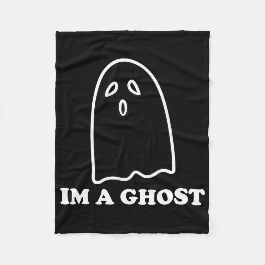 私は幽霊おもしろいことわざハロウィーンの衣装デザイン フリースブランケット (正面)