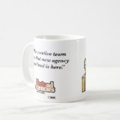 私は広告代理店のチームマグを憎みます コーヒーマグカップ (正面左)