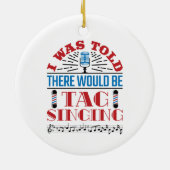 私は床屋を歌うラベルがあると言われた セラミックオーナメント (裏面)