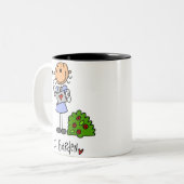 私は庭いじりをします ツートーンマグカップ (正面左)