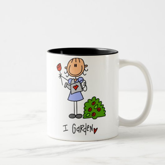 私は庭いじりをします ツートーンマグカップ (右)