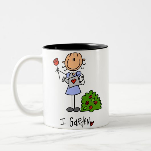 私は庭いじりをします ツートーンマグカップ (左)