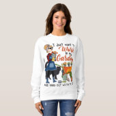 私は庭で猫と一緒に働いたつるいだけ スウェットシャツ (正面フル)