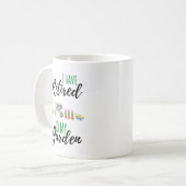 私は庭退職したの退職者におもしろい行く コーヒーマグカップ (正面左)