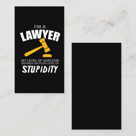 私は弁護士おもしろいな皮肉の私のレベルです 名刺 (正面/裏面)