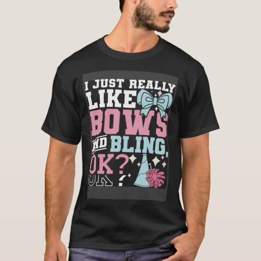 私は弓とチアリーダーのチきらきら光るーが大好き Tシャツ (正面)