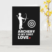  私は弓術のシルエットスタイリッシュデザインが好き カード (黄色い花)