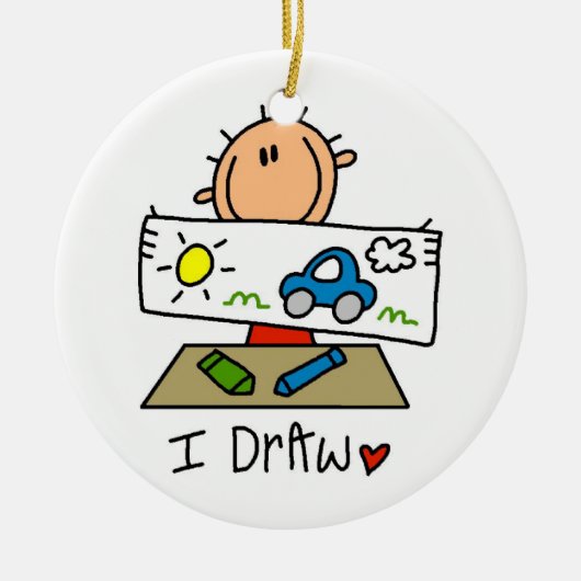 私は引きます セラミックオーナメント (正面)