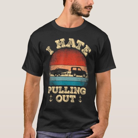 私は引き出しレトロボート船長が嫌い Tシャツ (正面)