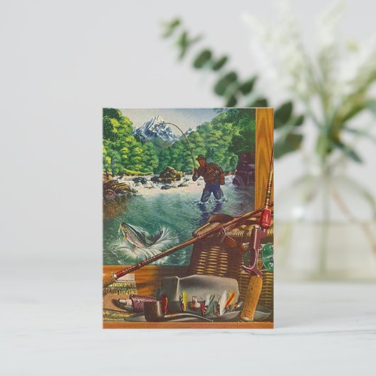 私は引っ越しましたの発表の魚釣りの丸太の家を有します 案内状 (スタンド正面)