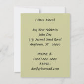 私は引っ越しましたの発表の魚釣りの丸太の家を有します 案内状 (裏面)